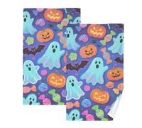 KLL Happy Halloween Colorful Candy Ghosts microfibra spa asciugamano designer asciugamani per bagno bagno asciugamani in microfibra asciugamano viso set di asciugamani da bagno set di 2, dimensioni
