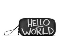 KLL Hello World, astuccio in nylon stile graffiti, grande capacità, per scuola, cancelleria per le donne delle scuole medie