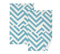 KLL Hevron - Set di 2 asciugamani in microfibra, set decorativo per viso, asciugamani per il viso, 100 asciugamani in cotone, dimensioni 40,6 x 71,1 cm
