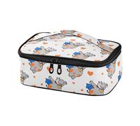 KLL Hippo divertente animale volante cuore bianco arancione progettato borsa termica impermeabile pranzo box con manico borsa pranzo para nino