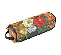 KLL Hot Hair Tools Borsa da viaggio con tappetino resistente al calore, impermeabile, organizer da viaggio per ferro da stiro piatto e accessori per la cura dei capelli, fiori dalia gardenia gladiolus
