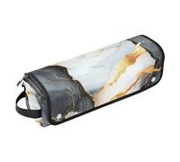 KLL Hot Hair Tools - Borsa da viaggio e tappetino resistente al calore, con cerniera, antipolvere, per piastre, ferri arricciacapelli, marmo nero e bianco