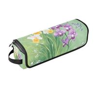KLL Hot Hair Tools Borsa da viaggio e tappetino resistente al calore con cerniera strumenti di riscaldamento borsa da viaggio organizer per ferro arricciacapelli piastra asciugacapelli piatto, narciso