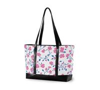 KLL Hot Pink Flowers Blue Vines Grande Capacità borsa del computer portatile per le donne con cerniera donna tote Grande Borsa per il volo con bolsos segreto para mujeres
