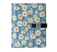 KLL In pelle foderato composizione notebook notebook college regola per lavorare delicate piccole margherite blu 6.7×9.5.1 cm