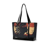 KLL Indiano Copricapo Western Cowboy Style Silhouette Grande Capacità borsa del computer per le donne con cerniera tela tote Grande Borsa per il viaggio con il pranzo bolsos segreto para mujeres