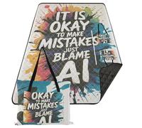 KLL It Is Ok To Make Mistake Just Blame Ai Impermeabile Packable Coperta Impermeabile Spiaggia Impermeabile Coperta per Adulti Picnic Articoli Tapete de picnic