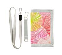 KLL James Style Tie-dye Rosa Giallo Trifold Portafoglio Soldi da Uomo per Carte di Credito Alla Moda Robusto Portafogli per Carte e Contanti con Cordino