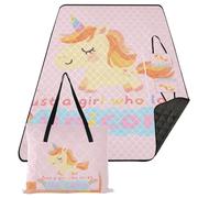 KLL Just A Girl Who Loves unicorns Cestino da picnic impermeabile portatile Camping Party Beach Picnic Coperta per Erba Picnic Articoli manta para picnic extra