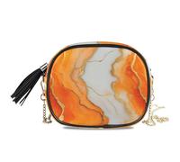 KLL La moda bianca arancione degli uomini della tracolla delle borse dell'imbracatura di marmo con le borse regolabili della cinghia va a fare shopping