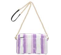 KLL Lavanda Viola Bianco Stripe Modello Doodle Art Moda Crossbody Borse Per Le Donne In Pelle Vegana Borse Da Donna Zip Borsa A Tracolla Per Donna