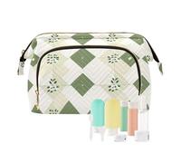 KLL Le piazze di Turchese White Girasole Trucco Borsa Essentials rendono le tasche per le donne Borse cosmetiche per il portafoglio, 10 pezzi, 1 size