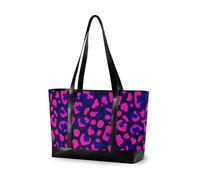 KLL Leopard Pattern Blu Rosa borsa del computer di classe per le donne con cerniera tote bag con cerniera Grande borsa per il viaggio con il pranzo estuche para laptop 14 pulgadas