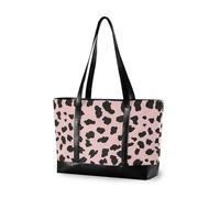 KLL Leopard Print moda computer borse con cerniera donna lavoro tote bag grande borsa per viaggio Essentials Beach regali regali di compleanno per le donne con tablet bolsos segreto para mujeres