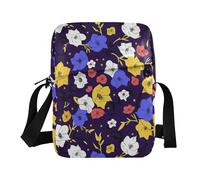 KLL Lilly Flower Blue Yellow Star mens messenger bag crossbody Vegan Leather Crossbody Piccola borsa per le donne Borsa a tracolla da viaggio per viaggio