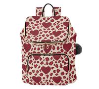 KLL Love Red Leopard Print Xmas Zaino da donna elegante borsa multiuso da donna borsa a tracolla per allenamento quotidiano viaggio