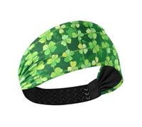 KLL Lucky Clover St Green Fasce di raffreddamento grandi per le donne Fasce elastiche per il sudore da tennis per allenamenti, escursioni in bicicletta