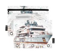 KLL Lusso Cruise Ship Raccoglitore Tasche Trasparente Matita Sacchetto per Tre Anelli Raccoglitore Tasche con 3 Fori per Bambini Ofhce Forniture