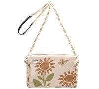KLL Marrone e Verde Girasole e Ape Moda Piccole Borse A Tracolla In Pelle Vegana Borsa A Tracolla Impermeabile Borsa A Tracolla Per Viaggi