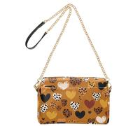 KLL Marrone Leopardo Modello Cuore Moda Crossbody Borse Piccole Per Le Donne In Pelle Vegana Donna Cross Body Borsa Impermeabile Donna Borsa Tracolla