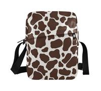 KLL Marrone Mucca Stampa degli uomini messenger bag Vegan Leather Small Crossbody Borse Per Le Donne Shopping Spalla Borsa A Mano Per La Donna
