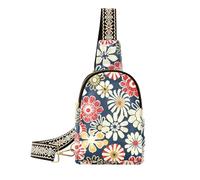KLL Marsupio alla moda retrò con fiori ricchi borsa carino borse per le donne per i viaggi