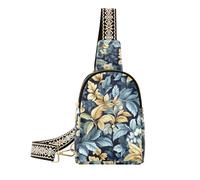 KLL Marsupio alla moda retrò con motivo a foglie a forma di piuma borsa multiuso per le donne borsa a tracolla per zaino da giorno