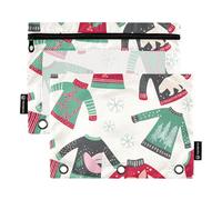 KLL Merry Christmas - Astuccio con 3 fori, per raccoglitori a 3 anelli, con 3 anelli, per scuola, casa, viaggi, biglietti