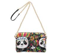 KLL Mexico Cinco De Mayo Pandas Vivid Color Fashion Small Crossbody Bag Donna in Pelle Vegana Borsa da donna Zip Borse a mano