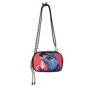 KLL Mini borsa a tracolla da donna con animali, colori vivaci, con scomparti per carte di credito e data