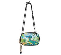 KLL Mini borsa a tracolla da donna con simpatico dinosauro in stile cartone animato, con tracolla regolabile, per portare a spasso il cane