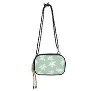 KLL Mini borsa a tracolla da uomo con foglie d'acero bianco pratica con scomparti per carte di credito sopra la borsa a tracolla per portare a spasso il cane