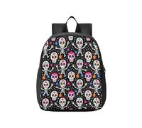KLL mini zaino per bambini ragazze Dancing Sugar Skull Flower Halloween Nero