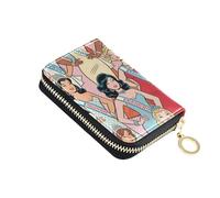 KLL Miss Beautiful World, portafoglio in pelle per carte di credito, con 2 scomparti per contanti, blocco RFID, organizer per carte di credito con cerniera