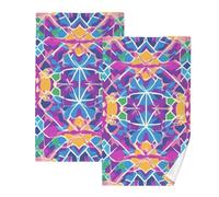 KLL Modelli marocchini Colori Neon Luminosi Asciugamano in microfibra per bagno Asciugamani pasquali per bagno washclothes Set di asciugamani per il viso Asciugamani Set da bagno Set da bagno Cotone