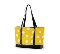 KLL Modern White Rounds Dots Yellow trendy womens tote bag con cerniera valigetta borse grande borsa per infermieri con bolsos segreto para mujeres