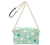 KLL Moderno Bianco Rotondi Dots Teal Moda Crossbody Borse Per Le Donne In Pelle Vegana Borsa A Tracolla Donna Impermeabile Borsa A Tracolla