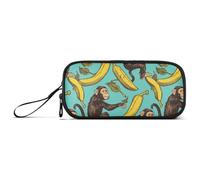 KLL Monkeys Us Style Banane Giallo Nylon Matita Borsa per Adolescenti Grande Capacità Astuccio per la Scuola Scuola Cancelleria per Scuola Scuola Uomini