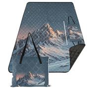 KLL Montagne innevate Stelle Ningt Impermeabile Campeggio Picnic Tappeto Sabbia Outdoor Party Playmat per Outdoorsy Donne Primavera Regali manta para playa