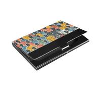 KLL Multi-Colorful Persone Slim Piccolo Porta Biglietti da Visita con Pelle e Acciaio Inox Card Organizer per Incontro di Lavoro Uso portatarjetas para Hombre