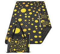 KLL Multi-giallo Puntini Nero Impermeabile Coperta Esterna Per Erba XXL Parco Campeggio Stuoia di Pavimento per le Donne 30s Regali di Primavera manta para playa