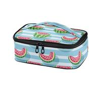 KLL Multi Green Anguria Light - Blue Stripes Cartoon Style Progettato Borsa Campeggio Isolato Lunch Box per Uomo con Maniglia Porta comidas para Pranzo