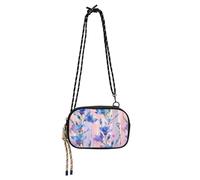 KLL Multi Piccolo Fiore Blu Strisce Rosa Acquerello Mini Crossbody Borse Mens Trendy con Cinghia Regolabile Piccole Borse Vai a fare shopping