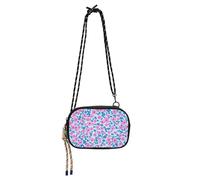 KLL Multi-piccolo fiori rosa azzurro nero borse a tracolla per uomo pratiche con tracolla regolabile borse a tracolla avere un pasto