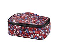 KLL Multi-Small Fiori e Farfalle Rosso e Blu Progettato Borsa Pranzo per Le Donne Outing Lunch Box per Adolescenti con Manico bolso para Lunch Hombre