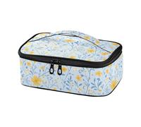 KLL Multi-Small Flowers Butterflies giallo e azzurro progettato ragazzi Lunch Bag riutilizzabile Lunch Box per adulti con manico loncheras para adolescenti