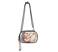 KLL Musica rurale riccio carino borsa a tracolla per gli uomini moda con cinturino regolabile piccole borse nere passeggiate il cane