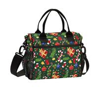 KLL Natale Deco Holly Presente Verde Robusto Lunchbox Isolato con Tracolla Borsa Pranzo per Adolescenti per Campeggio bolsas para loncheras