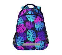 KLL Neon Tropical Monstera Leaves porta zaino per bambini con grandi borse per libri per bambini mochilas para la escuela