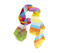 KLL Nero Bianco A Scacchi Farfalle Sciarpa Lunga Scialle Sciarpa di Seta Leggera Testa Sciarpa per Le Donne Che Dormono Per La Sciarpa Di Natale, Strisce decorative colorate, 90x180（CM）
